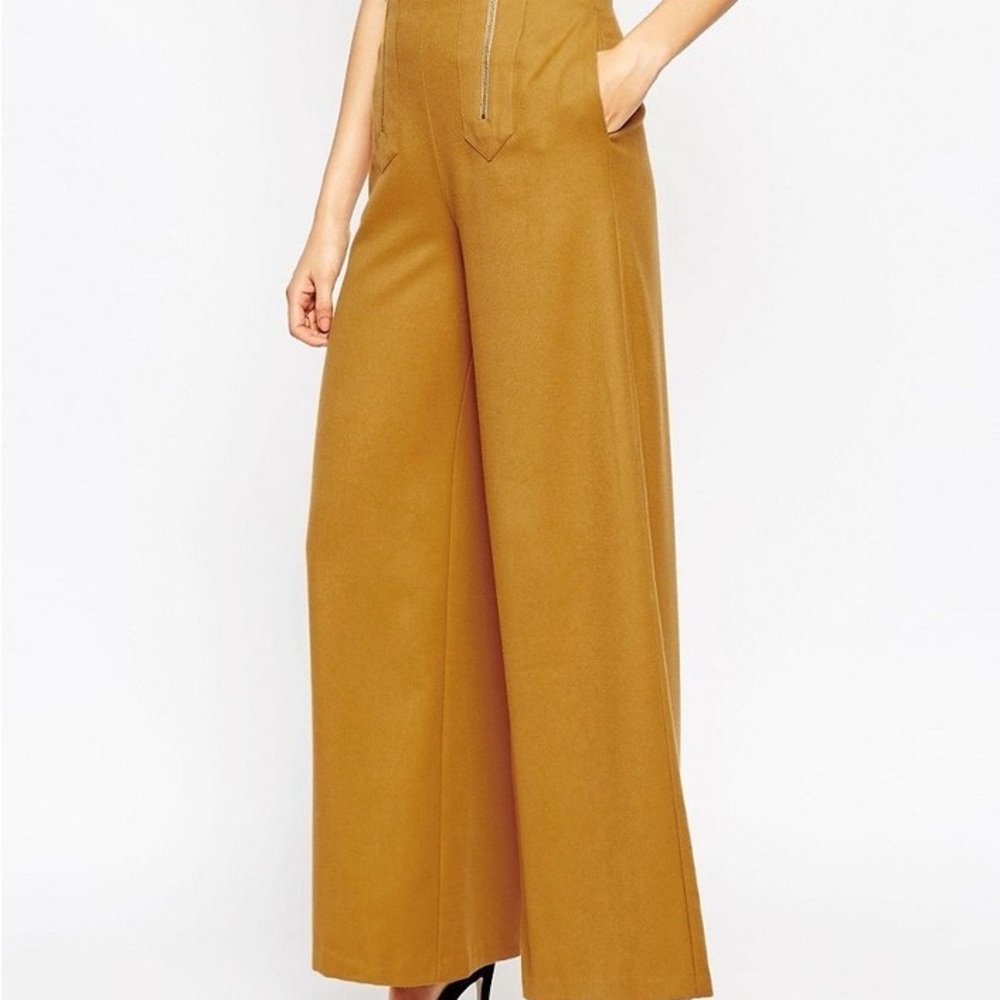 ASOS Mustard Yellow Wide Leg Pants